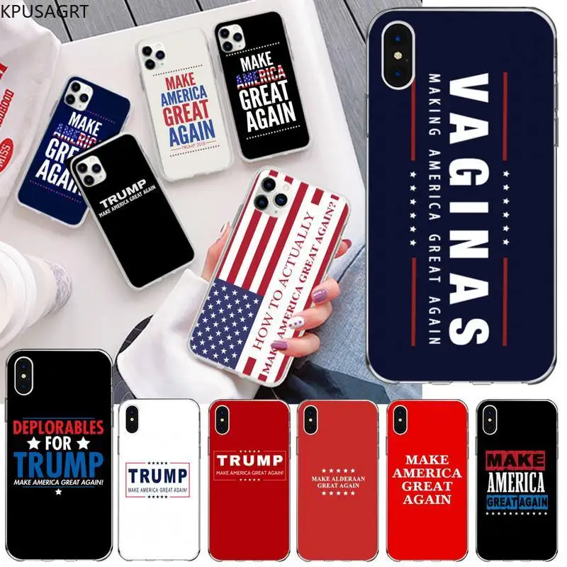 Милый чехол для телефона MAKE AMERICA GREAT опять Bling iphone 12 pro max 11 XS MAX 8 7 6 6S Plus X 5S SE 2020
