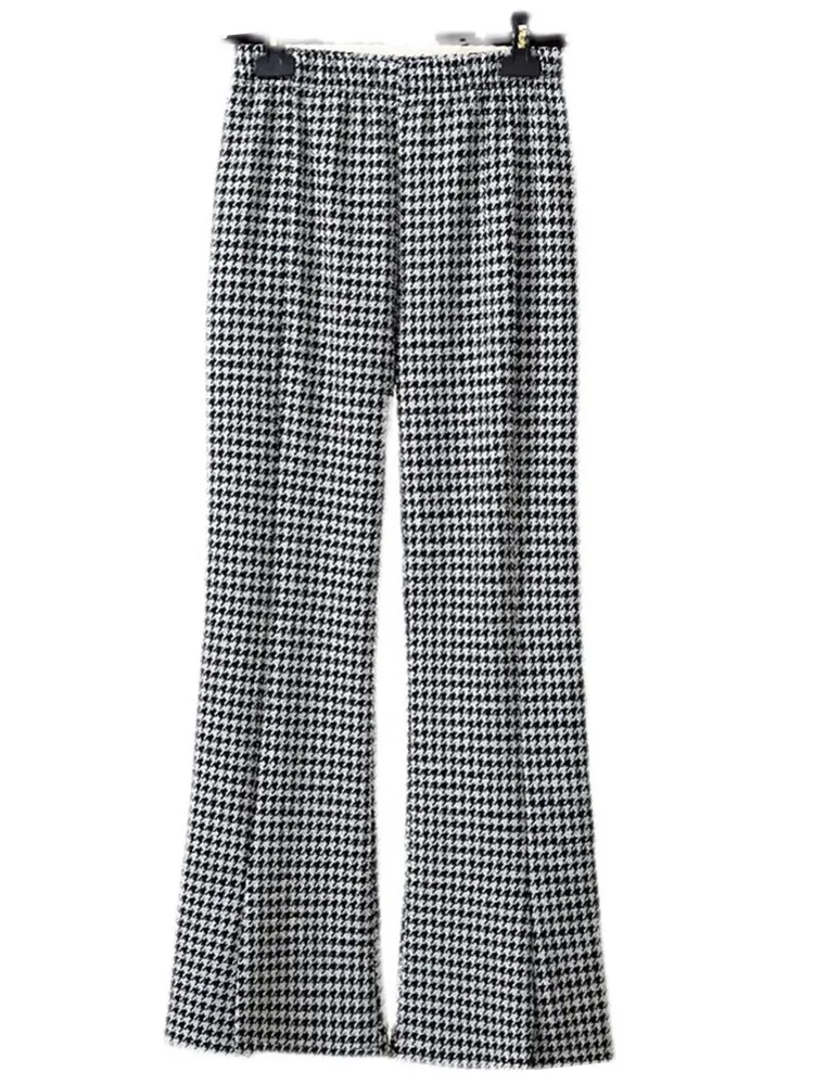 

CHIC 2021 New Loose Casual Women High Waist Wide Leg Flare Pants Girls Split Long Trousers Stay Home Style