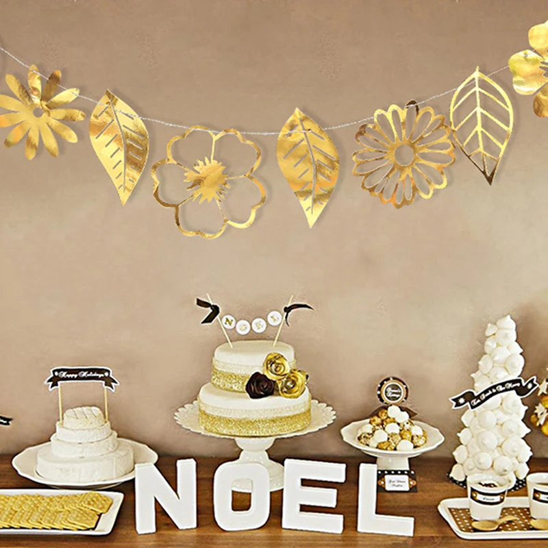 8 шт. ажурные золотые серебряные цветы листья настенные наклейки на день рождения