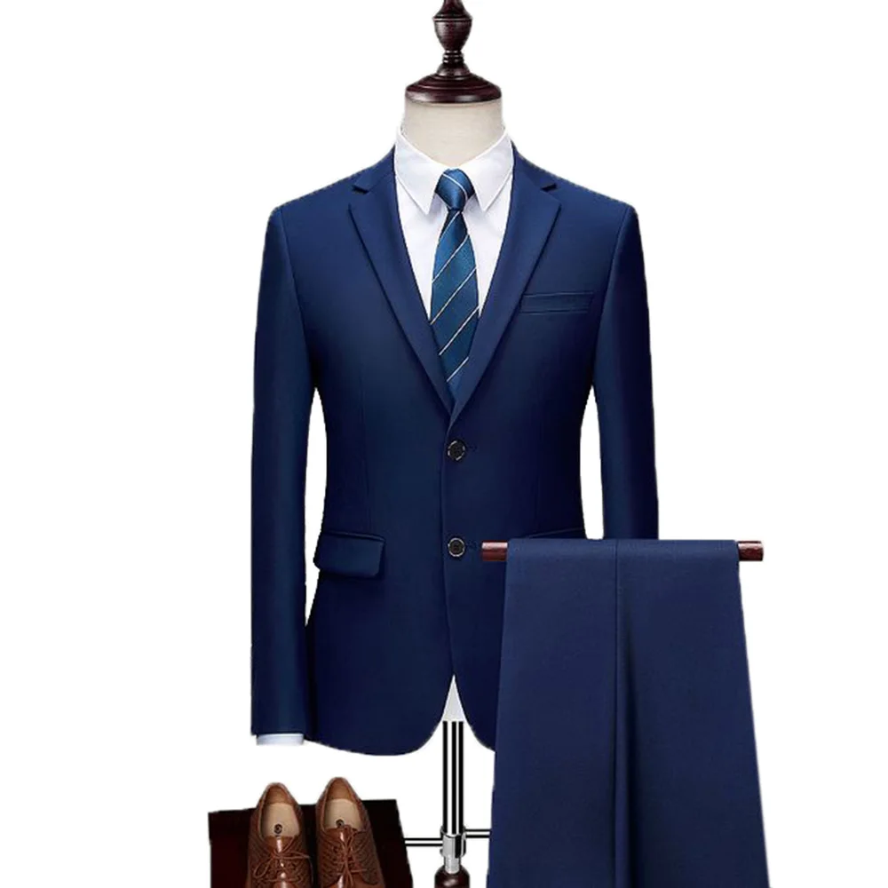 

Для мужчин, деловой костюм для Бизнес костюм 2 предмета в комплекте Slim Fit лацкан с тупым углом; В стиле смокинга жениха Для мужчин мальчиков н...