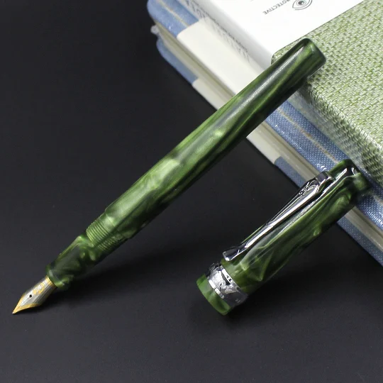 

Old Stock PB Green Celluloid Fountain Pen Ink Pen Converter Filler Fine Nib Stationery Office school supplies Writing