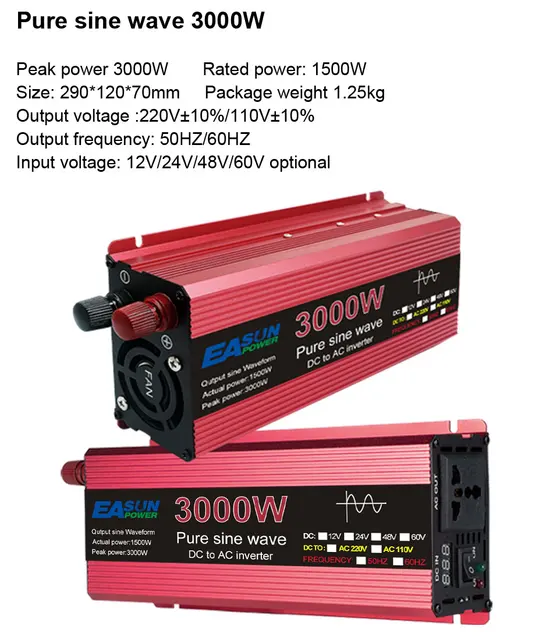 ECO-WORTHY 800W Hybrid Inverter with PWM 50A + 12V DC to 220V/230V