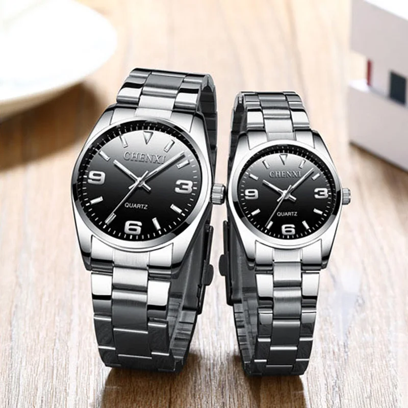 CHENXI модные часы для влюбленных классические ретро Серебристые белые пар женские