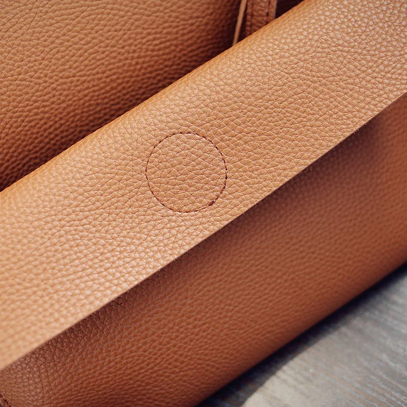 

2 pieces PU leather handbags casual retro shoulder bag large capacity wallet solid color ladies shoulder bag new ladies handbag