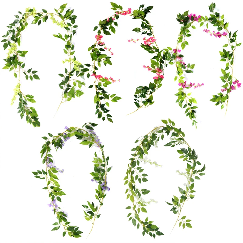 

CYUAN 90/190cm Artificial Plants Lvy Leaf Garland Fake Foliage Home Garden Wall Hanging Vine Leaves Green Plant Wedding Decor