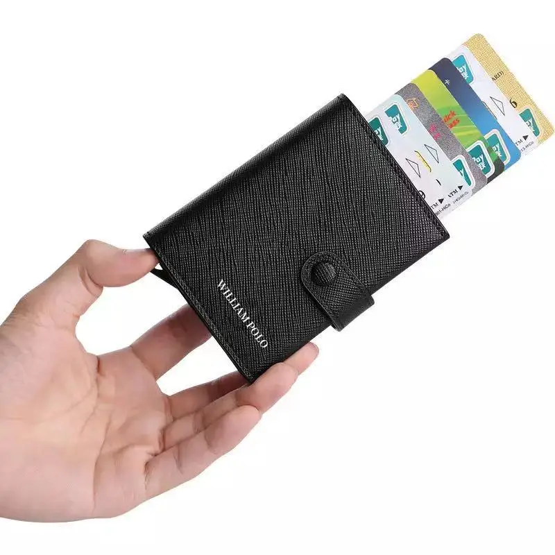 Кошелек WILLIAMPOLO Rfid для мужчин тонкий бумажник из 100% натуральной кожи с маленькими