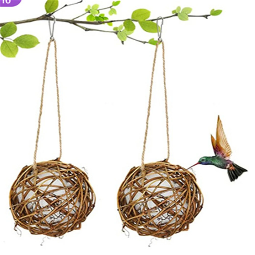 

2PCS Pet Chewing Toys Hanging Sepak Takraw Parrot Chew Bite Toy Parakeet Rattan Balls Birds Socket Ball Budgie Nest Pet Supplies