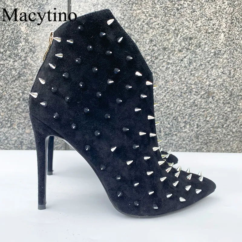 

Spring and autumn women's high-heeled shoes with rivet decoration pointed toe stiletto fashion party high-heeled shoes