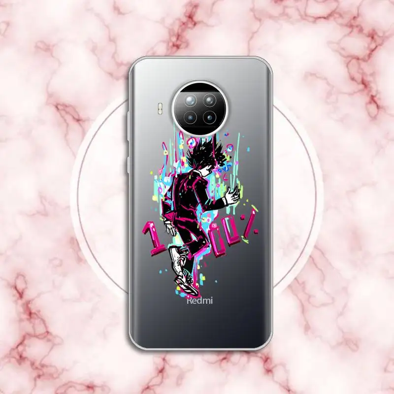 

Mob Psycho 100 Phone Case Transparent for Xiaomi Redmi note 10 t 8 9 pro lite 11