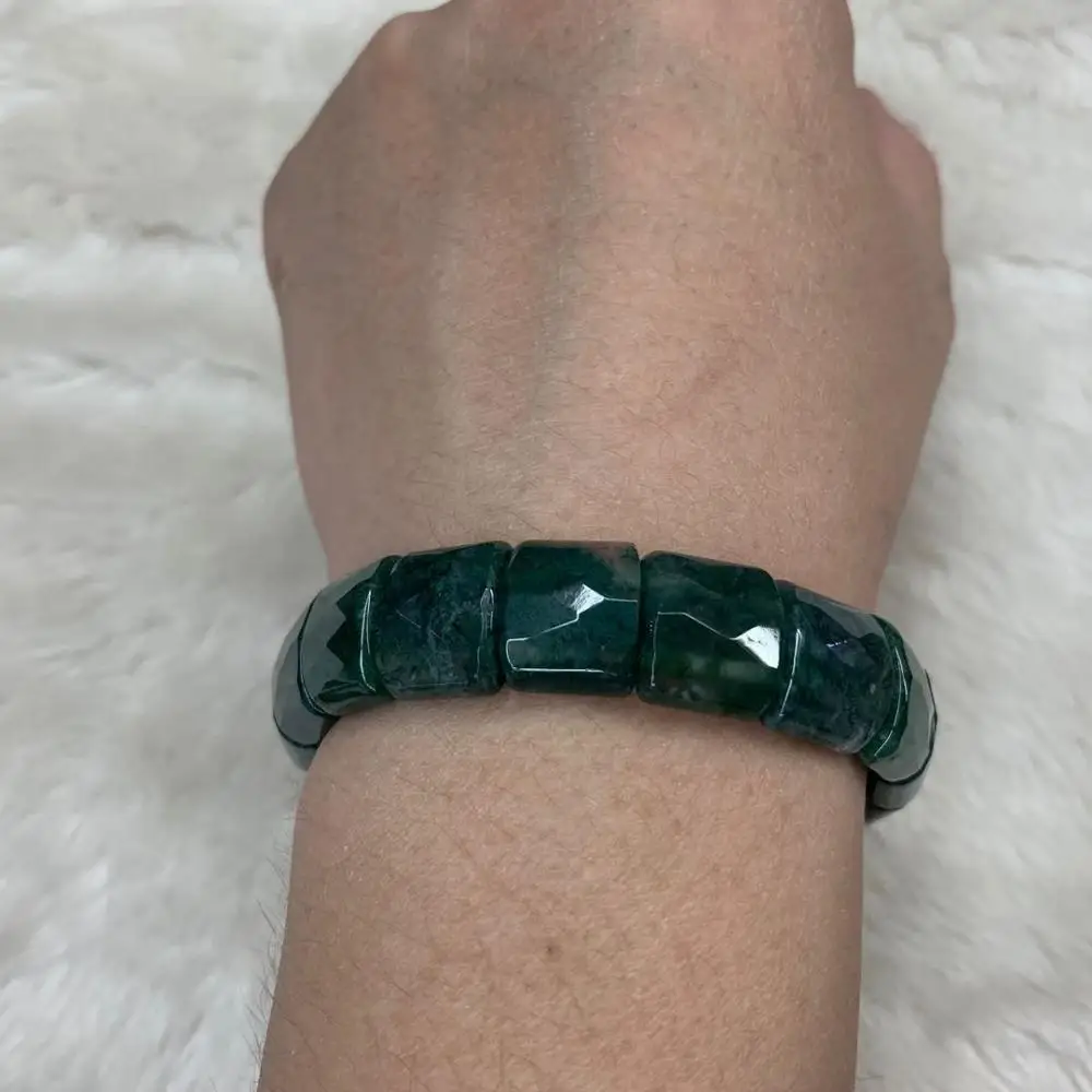 Бусы из натурального Моха Агата Браслет Из Камня камня DIY ювелирные изделия