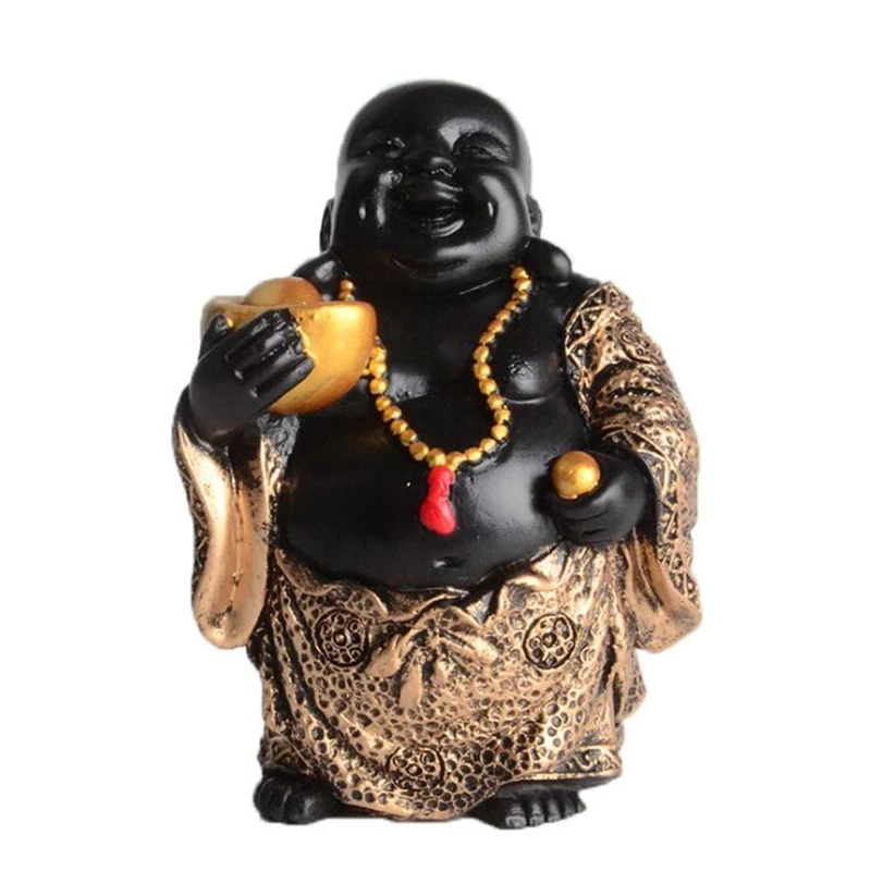 Китайский стиль деньги Будда декоративная статуя из смолы для украшения дома