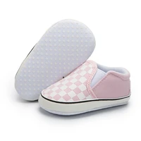newborn boys girls baby shoes soft sole non slip gingham simple canvas casual 4 colors toddler first walkers crib shoes 0 18m
