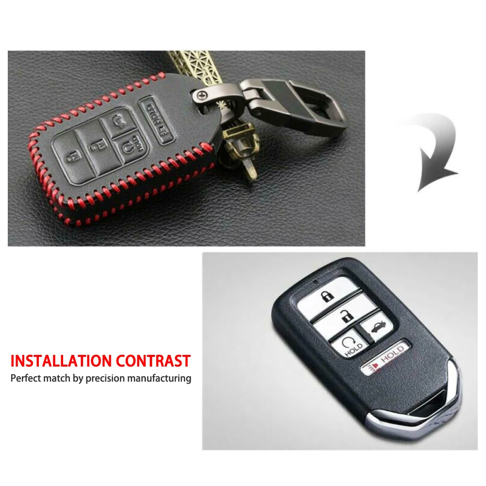 Чехол для автомобильного смарт ключа из натуральной кожи Honda Civic Accord Pilot CR V 2015 2016