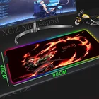 Популярный коврик для мыши XGZ из аниме убийца демонов Kimetsu No Yaiba, большой коврик для мыши с RGB-подсветкой и черными краями, коврик для компьютерного стола, скоростной резиновый нескользящий коврик
