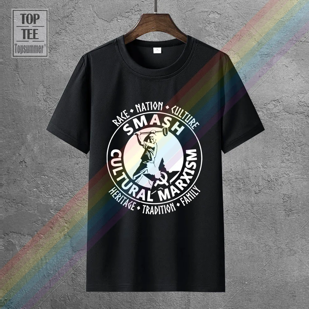 

2018 Fashion Character Smash Cultural Marxism T Shirt Isd Communist Anti Antifa Patriot Nationalist Men'S Tee Shirt