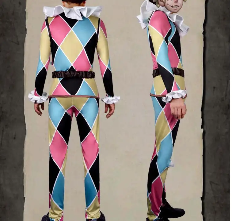 Игра идентичность V Майка Мортон Косплэй костюм живых акробата Mr стрижи кожи