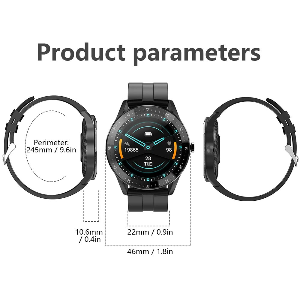 F15 Смарт-часы для мужчин 1 3 дюймов сенсорный экран сердечного ритма монитор