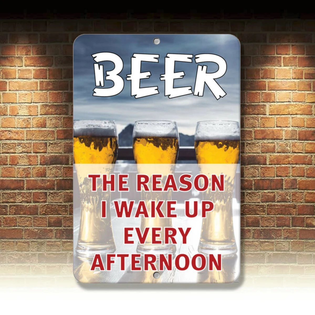 

Пиво, причина, по которой я просыпаюсь каждый день, забавная цитата, алюминиевый металлический знак