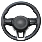 Черная искусственная кожа, прошитая вручную для Kia Rio чехол рулевого колеса автомобиля-2017 Rio5 2019 K2 Picanto Morning 2019