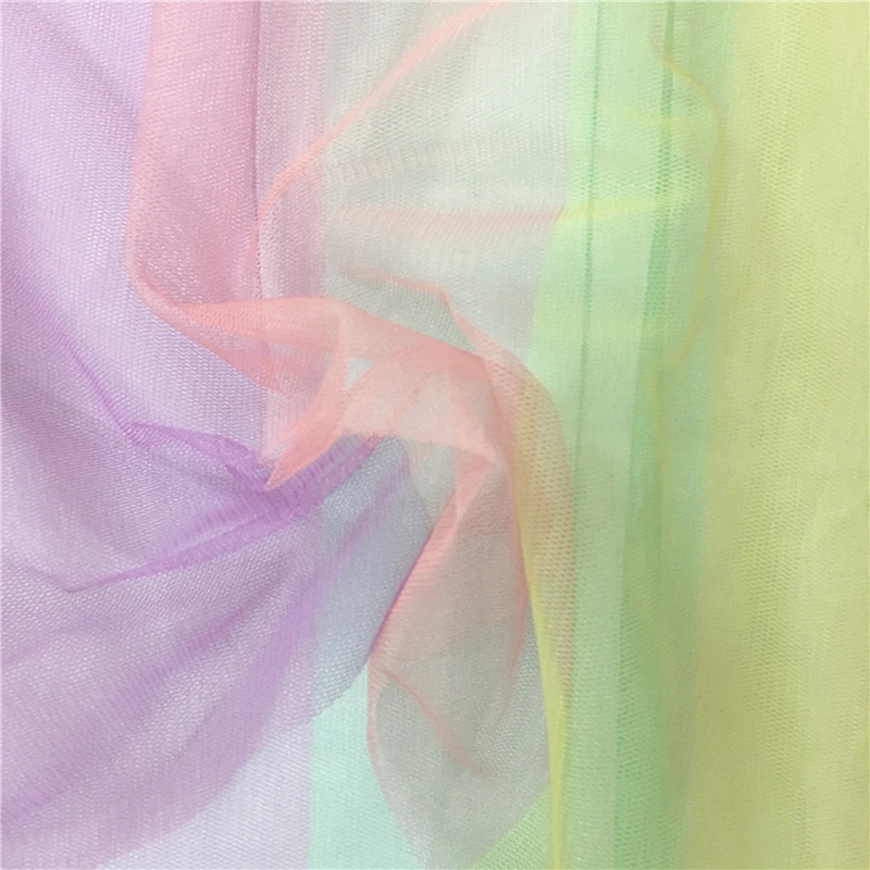 Женская юбка пачка средней длины разноцветная сетчатая с высокой эластичной