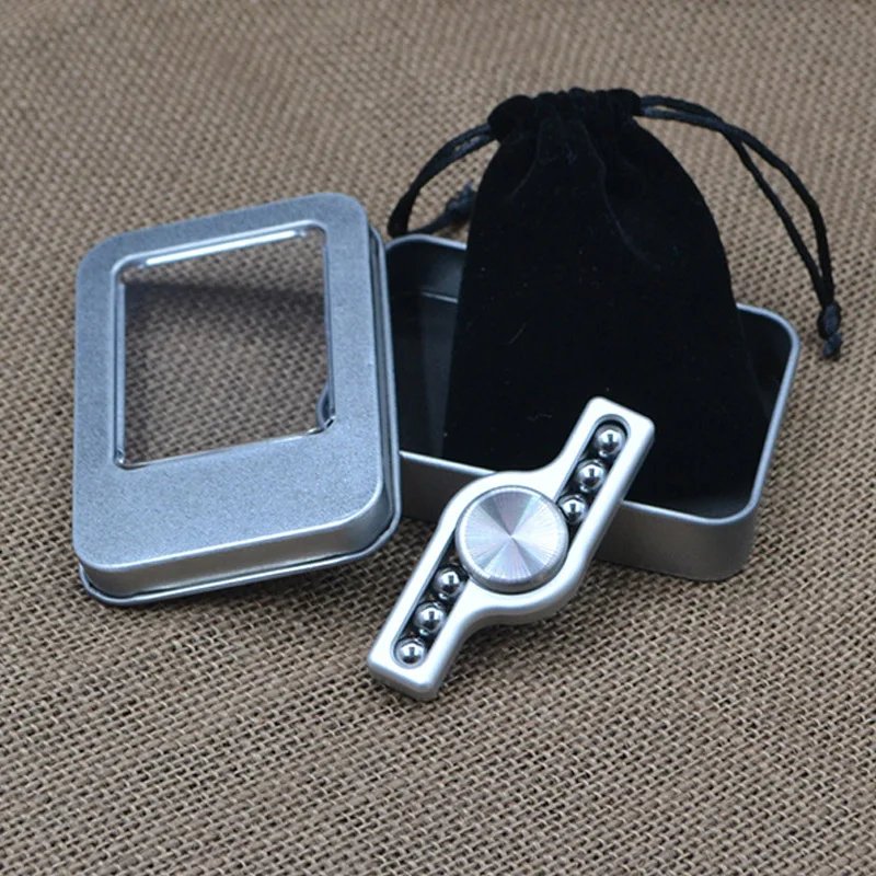 

Adult EDC Metal Antistress Hand Spinner Toy Silver And Black Anti Stress Fidget Spinner Toys for Children Decompression Gyro Toy