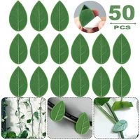 50 pcs leaf shape clips plant climbing wall fixing clips with self adhesive tape invisible wall vine climbing sticky hook