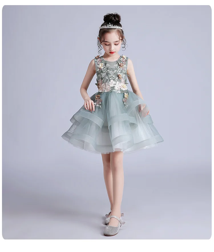 Осенне-зимнее платье для девочек детские платья костюм свадебное с цветами