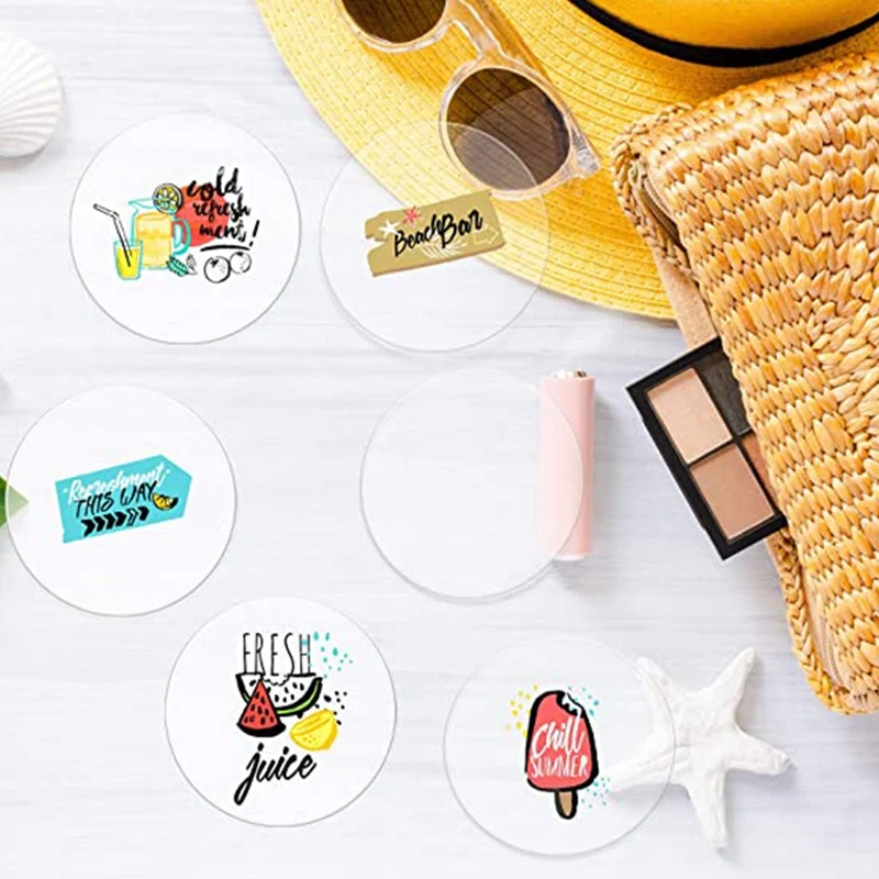 Прозрачные Акриловые заготовки 50 шт. круглые украшения акриловые круги диск для