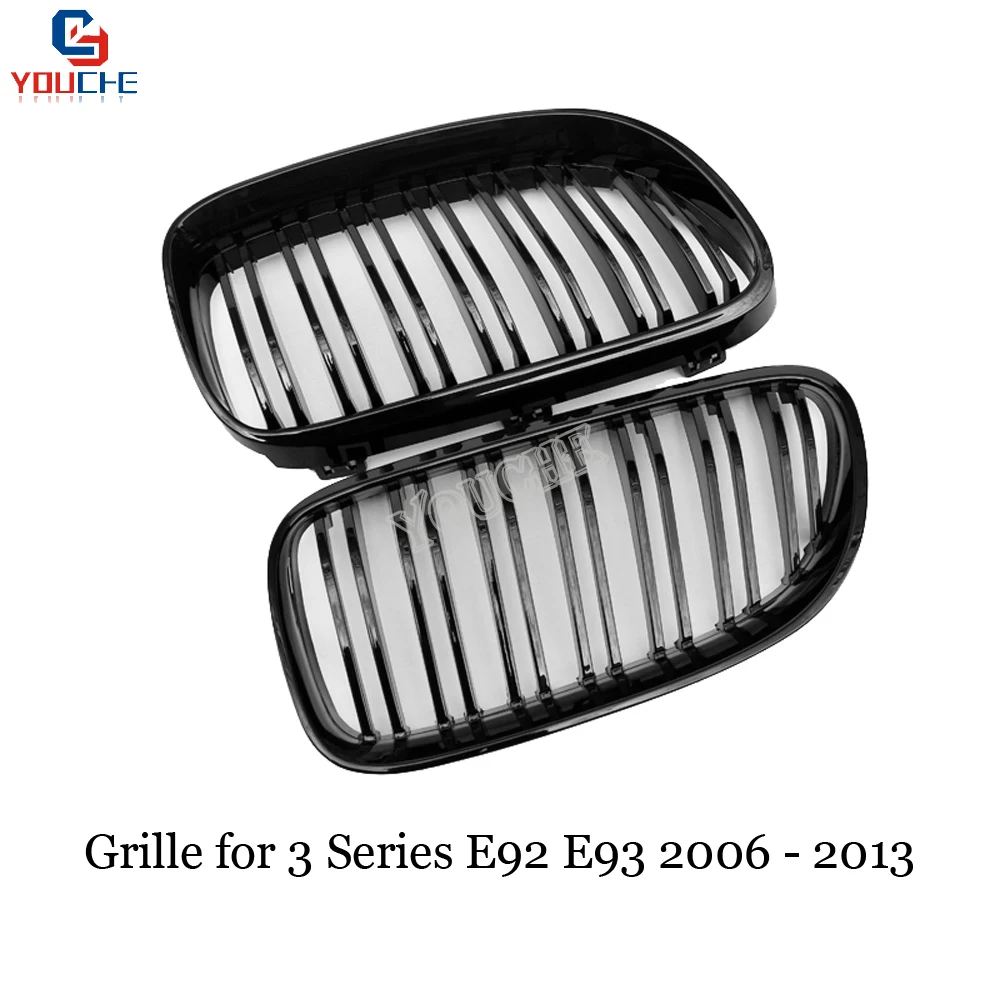 E92 E93 ABS Carbon Fiber Grille For BMW 3 Series 2006 - 2013 Coupe Cabriolet Front Bumper Replacement Grill Mesh | Автомобили и