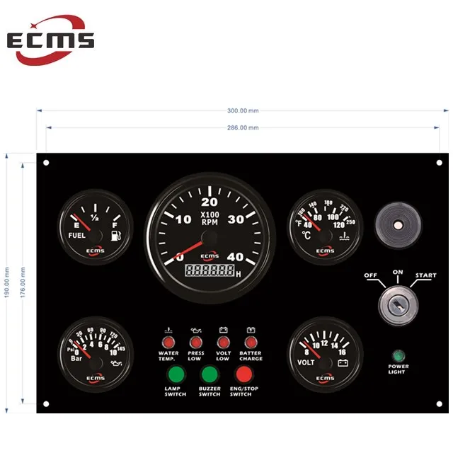 

Marine Engine Instrument Gauges panel, Compatible All Vessels Dashboard 12 V 24 V