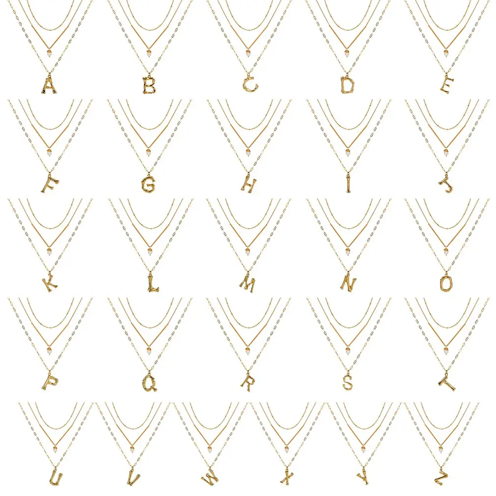 26 Английских Букв многослойное ожерелье Мода личность коралловые каменные