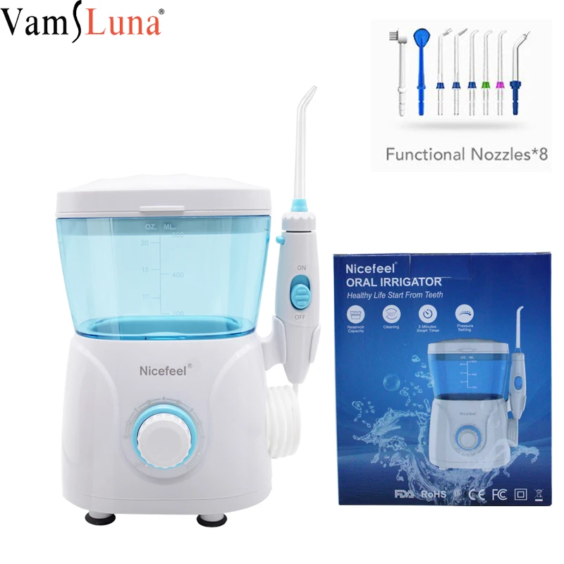 Oral Irrigator Water Flosser Dental Jet Teeth Cleaner Hydro With 600ml Tank & 7 Nozzle | Бытовая техника