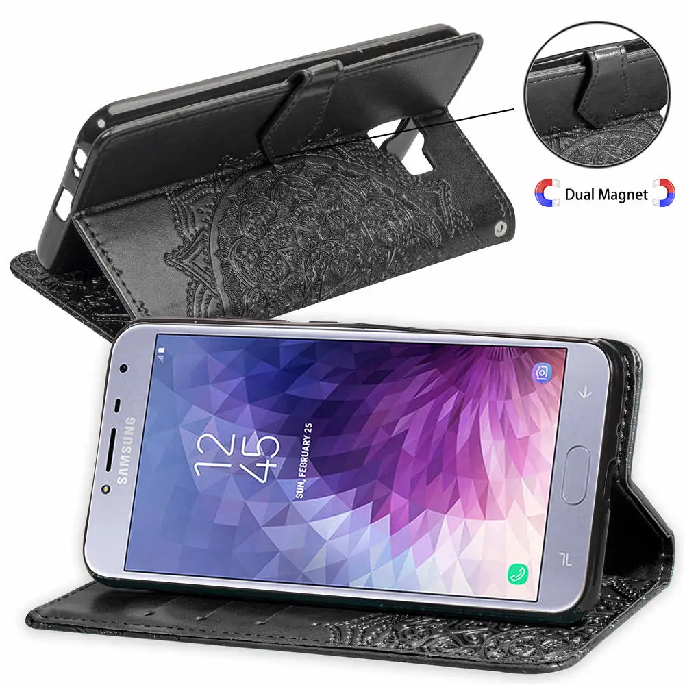 Кожаный чехол-книжка с откидной крышкой для Samsung Galaxy J3 2016 J5 Pro 2017 J7 Duo J4 J6 J8 Plus 2018 J2 Core