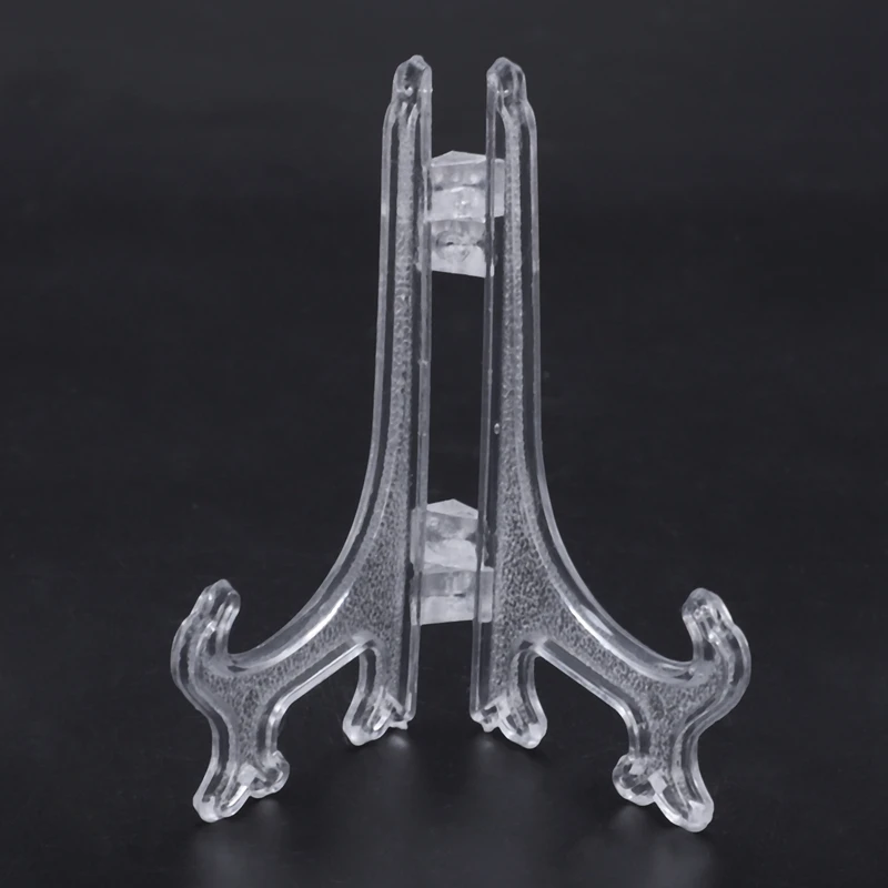 

12Pcs 3 Inch Plastic Easels or Plate Holders Display Dinner Plate (Transparent)