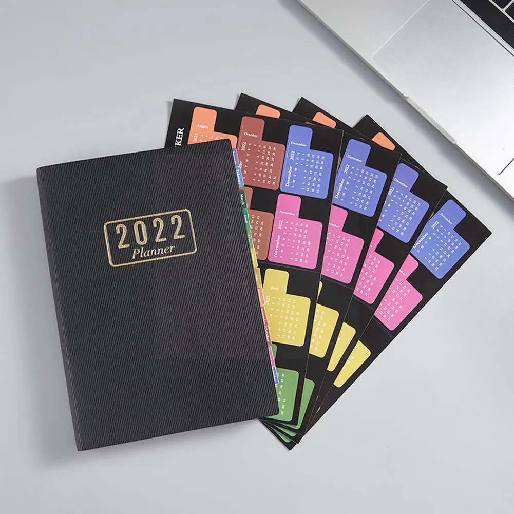 

2022 Schedule Book Multi-function Index Time Management Diary Stickers Planner Binder Practical Color Multifunctional T8H5