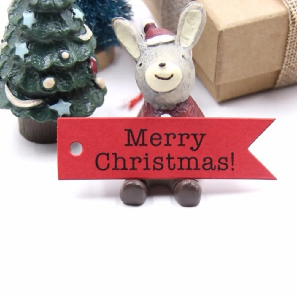 

100Pcs Multi Style Christmas Kraft Paper Tags DIY Crafts Labels Christmas Favors Hang Wrapping Supplies Christmas Tree Pendant