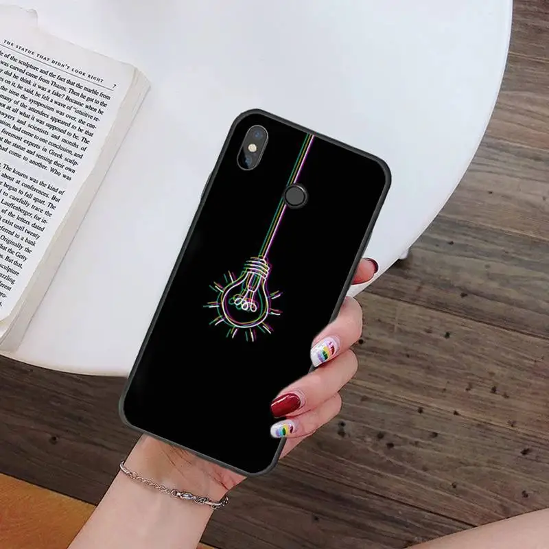 

light bulb fashion pattern Anti-fall mobile Phone Case shell For Xiaomi Redmi note 7 8 9 t k30 max3 9 s 10 pro lite