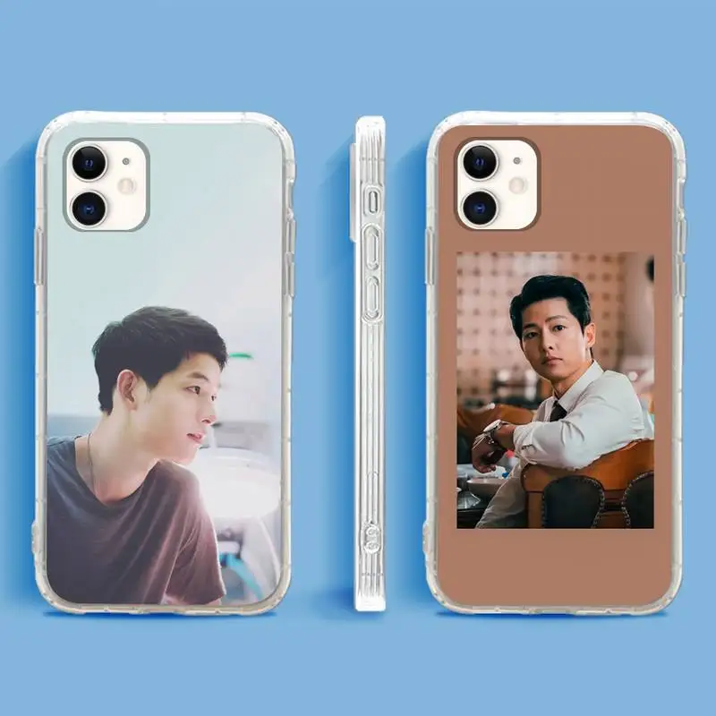 

Korean star Song Joong Ki Phone Case For iPhone 13 12 11Pro Max 11 XR XS Max X Mini 8 7 6 SE 2020 Soft Transparent Cover