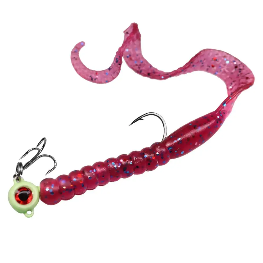 5pcs/bag Crank Jig Head Hook Carbon Steel Round Head Fishing Hooks With Treble Hooks Soft Worm Fishing Accessories 5g 7g 10g