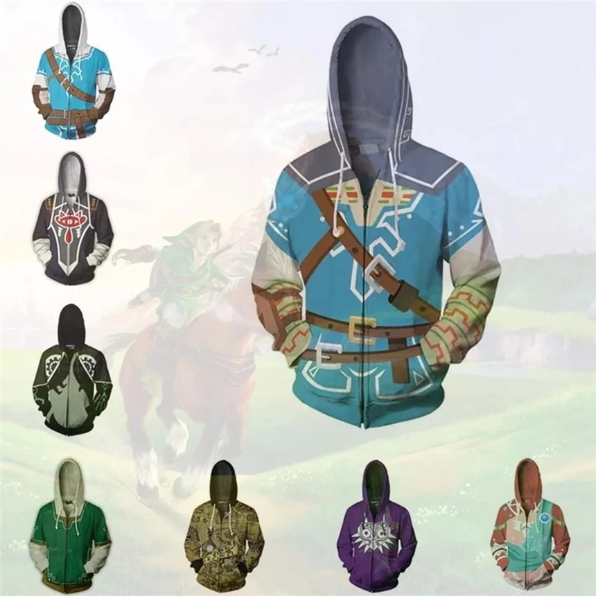

Japanese Anime Hoodies Sweatshirts Majora's Zelda Hoodie Spring Autumn Men Women Top Jackets Cosplay Costume