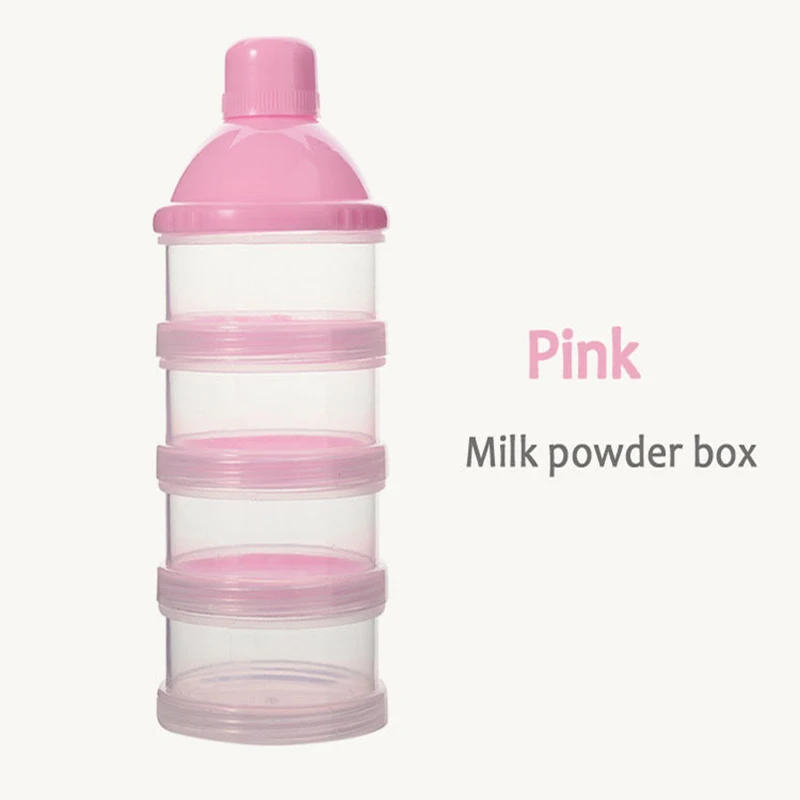 Caja port&aacute;til de leche en polvo para ni&ntilde;os peque&ntilde;os, contenedor de almacenamiento de alimentos, caja de alimentaci&oacute;n s&oacute;lida, cuatro rejillas-3