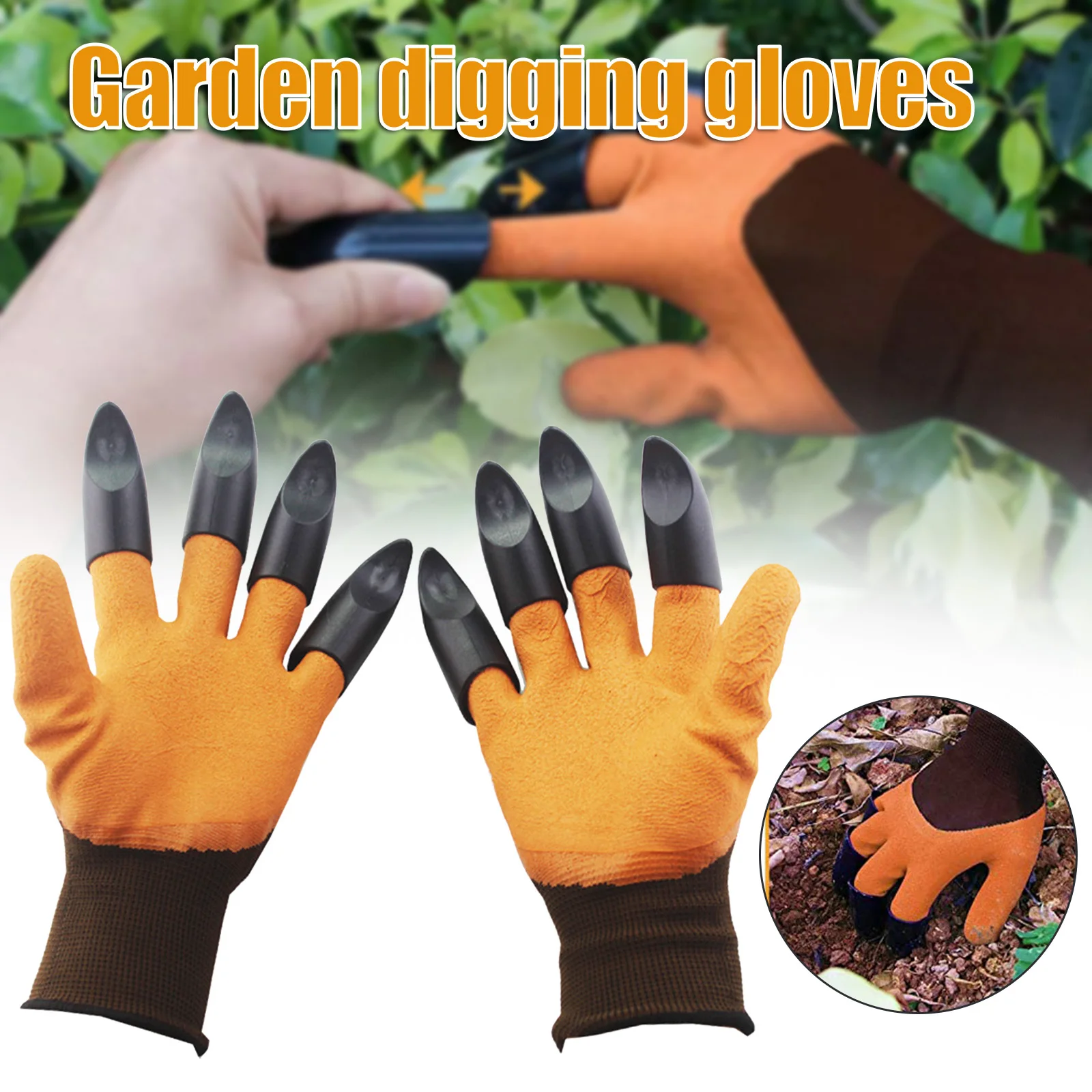 

Garden Gloves Waterproof Genie Gloves with Finger Claws Heavy Duty Seeding Tool for Digging Planting MJJ88