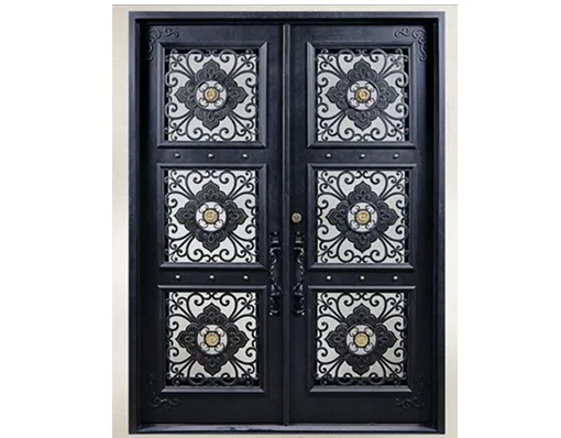 

2021 Hench Hotsale Export USA ,Australia Wrought Iron Front Door Double Doors Style Hc-id102