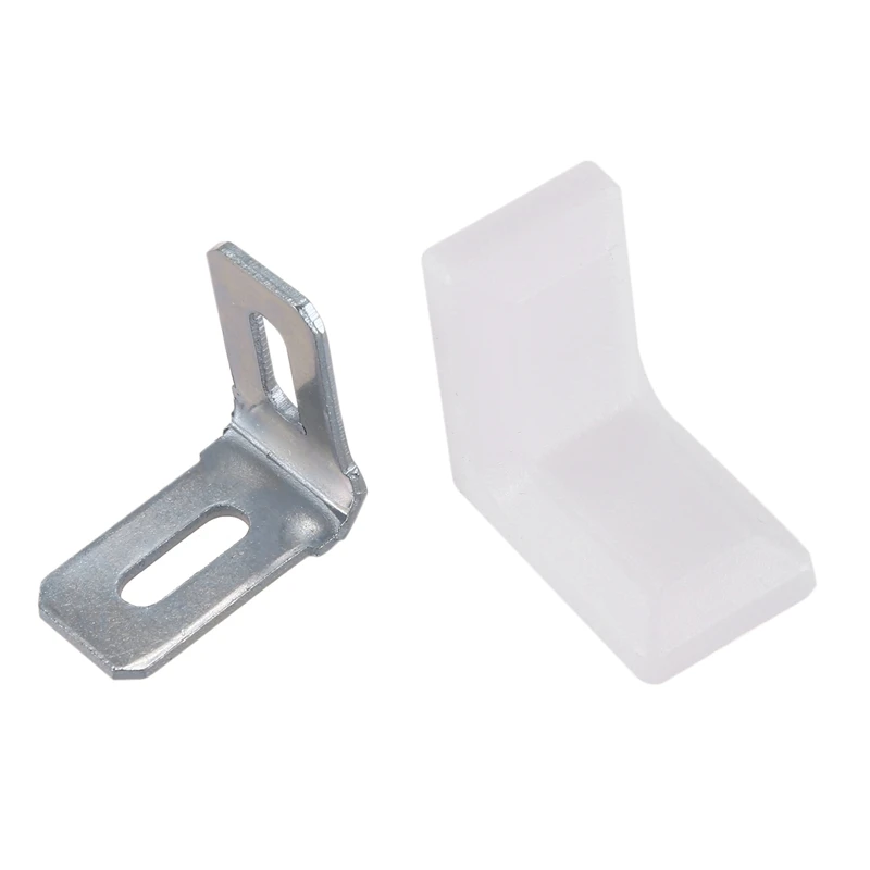Cabinet 28mmx28mmx19mm Metal Plastic L Angle Bracket White 4Pcs | Обустройство дома