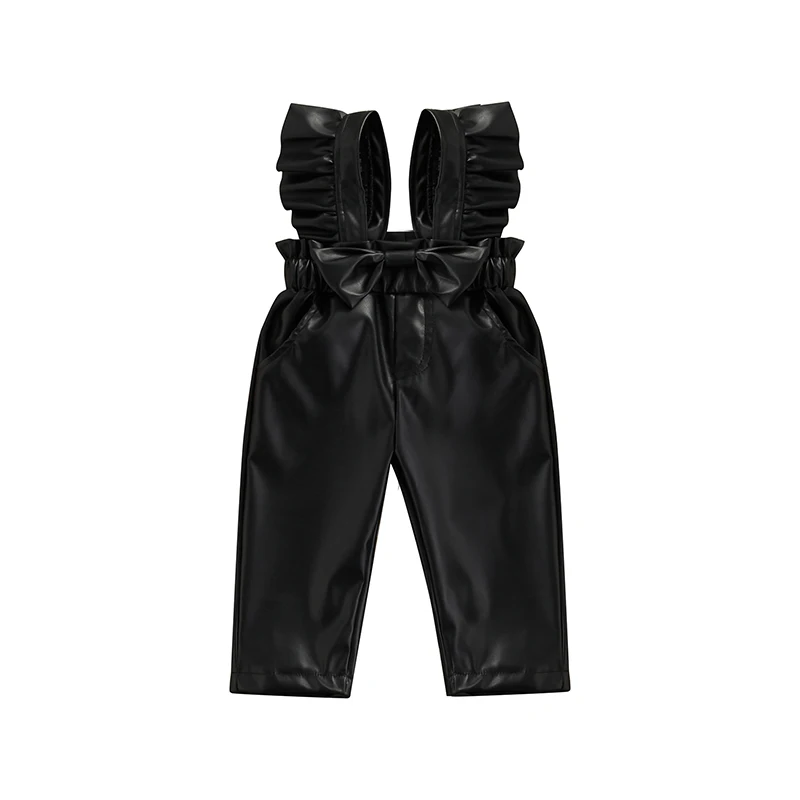 

Штаны на подтяжках для девочек, однотонные брюки с бантом и оборками на подтяжках для вечеринки и фотосъемки