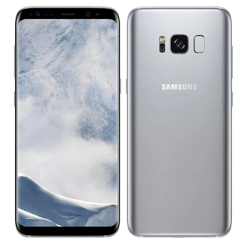 Silver Samsung Galaxy S8 Plus,, 4G LTE, мобильный телефон, четыре ядра, 6,2 дюймов, МП, 4 Гб ram, 64 ГБ rom, смартфон с отпечатком пальца - Цвет: Silver