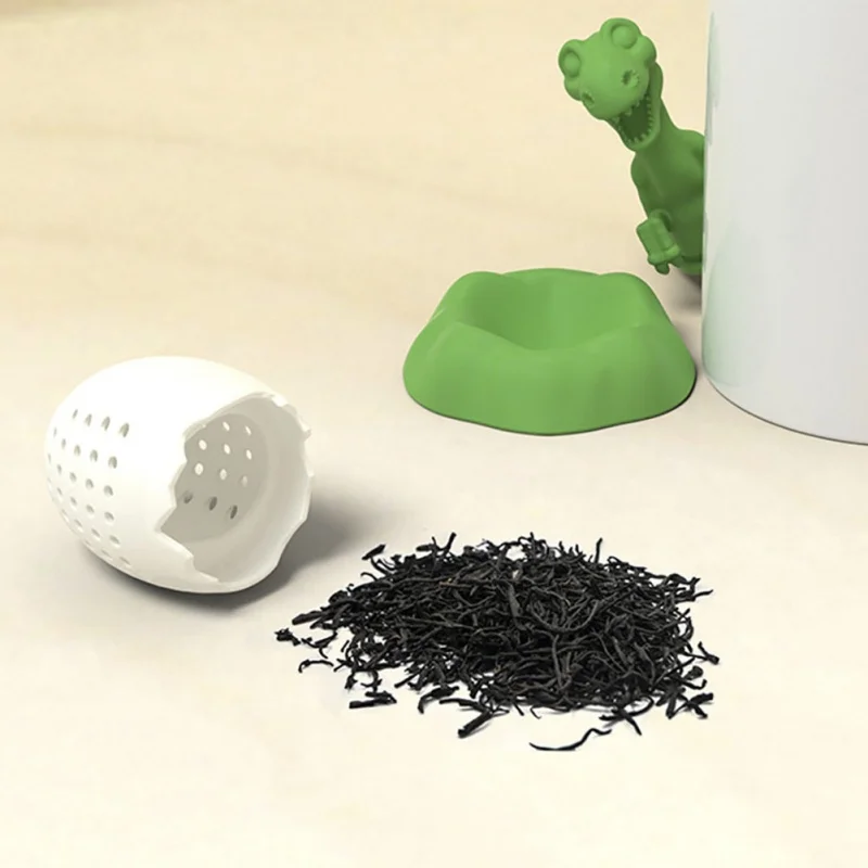 

New Dinosaur Shape Creative Silicone Tea Bag Cute Silicone Leaf Herbal Spice Filter Baby Tea Infuser Strainers Reusable Filters