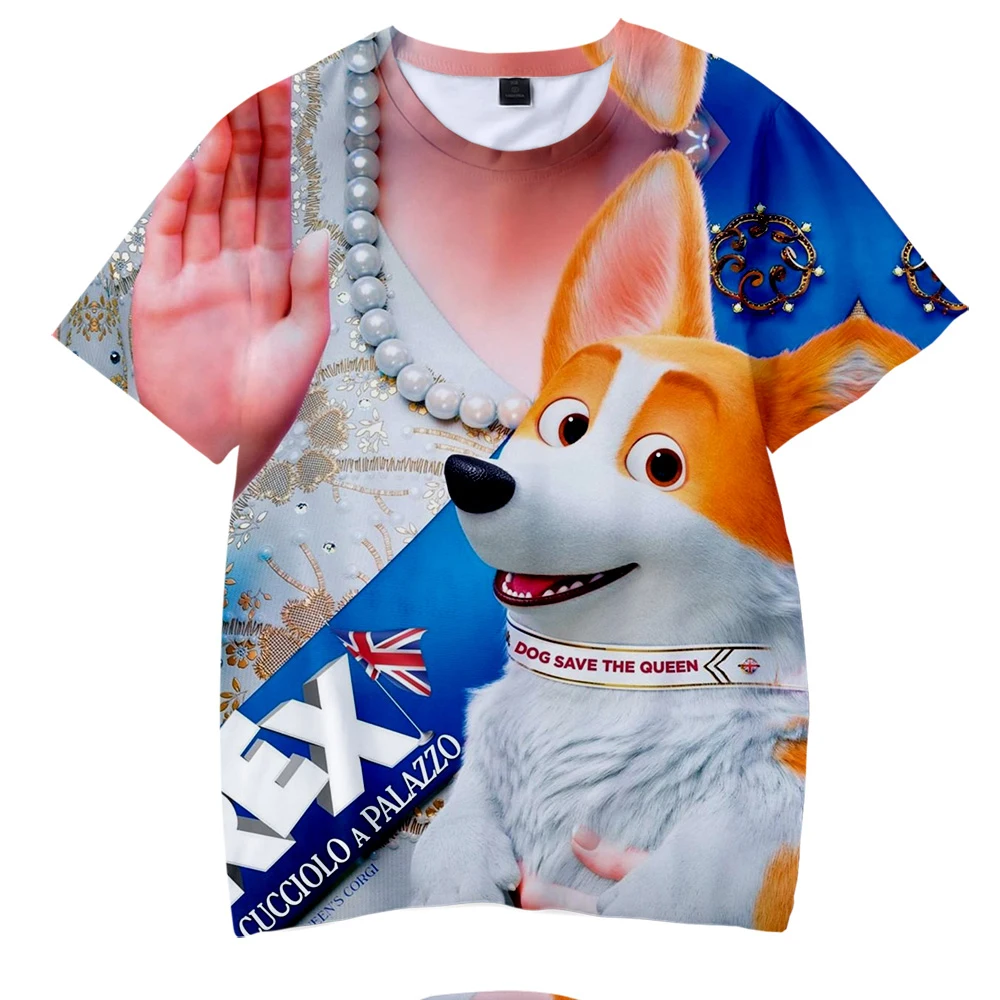 

Милая мягкая детская рубашка, футболка с коротким рукавом, топы, детские футболки queen's dog, летняя модная повседневная брендовая футболка для ...