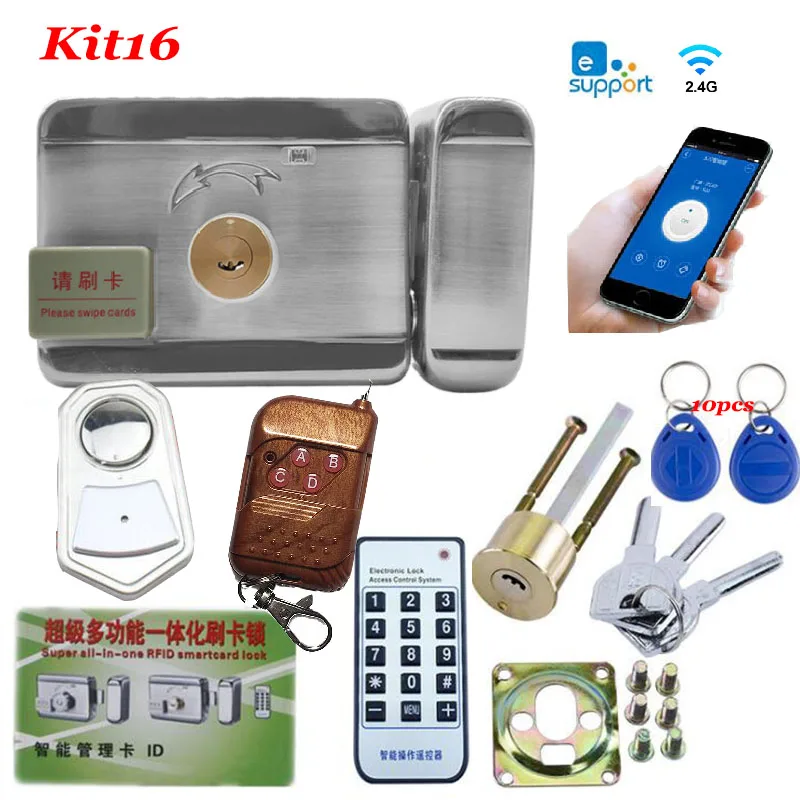 

Waterproof Electronic RFID Door lcok Gate Access control system 125kHz ID lock Wifi Remote control Phone ewelink Video intercom