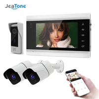 jeatone 7 inch wireless wifi smart ip video door phone intercom system with 2x720p surveillance camerasupport motion detection